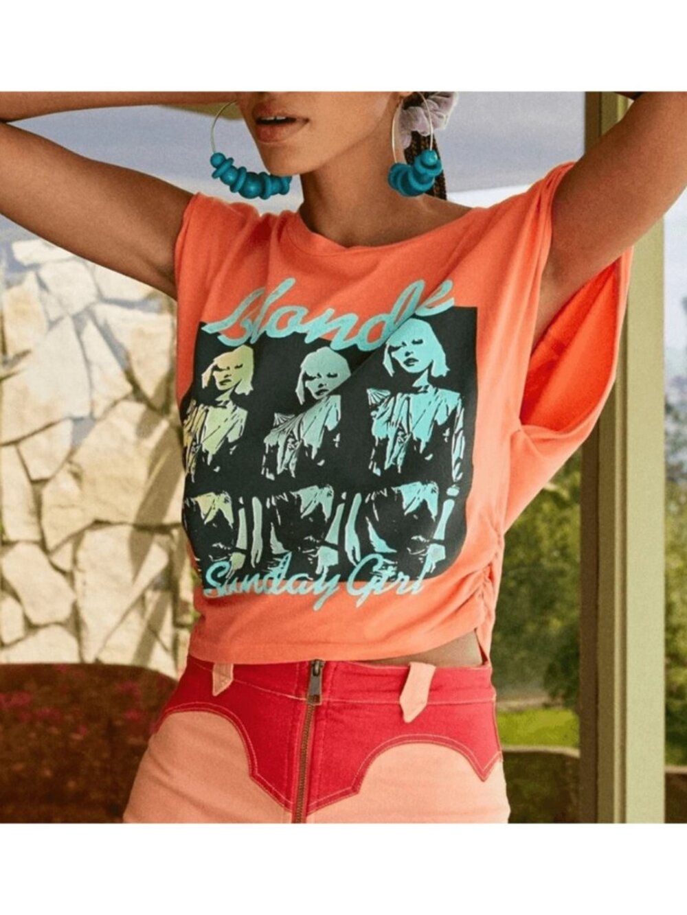 Daydreamer Blondie Sunday Girl Orange Muscle Tee